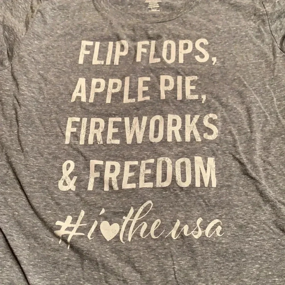 Flip Flops Apple Pie Fireworks & Freedom Tee Shirt - Picture 1 of 5